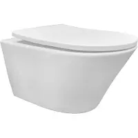 Wiesbaden Vesta wandcloset rimless met Shade slim toiletzitting softclose en quick release glans wit