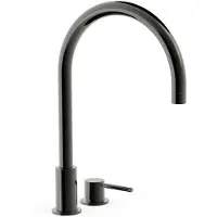 Tres Wastafelmengkraan Study Exclusive 37,3 cm 2-Gats 1-Hendel Uitloop Gebogen Rond Metallic Zwart