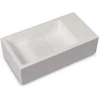 Luca Fontein Sanitair 35x18x9cm Mineral Stone Zonder Kraangat Links Of Rechts Glans Wit