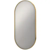 Ink SP20 Spiegel Ovaal In Kader 60x120cm - Geborsteld Mat Goud - Glas - Ovaal - Spiegels, Badkamerspiegels - 8718835131159