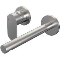 Brauer Edition Inbouw Wastafelkraan - Rechte Uitloop - Rozetten - Hendel 3 Links - Geborsteld RVS PVD - Messing - Kranen, Wastafelkranen, Inbouw