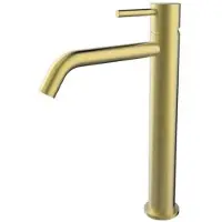 Wiesbaden Wastafelmengkraan opbouw style xl uitloop 19.5 cm 1-hendel geborsteld messing goud
