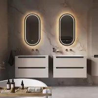 HiPP Spiegel design phantom 004 ovaal 45x90 cm met verlichting incl. Spiegelverwarming