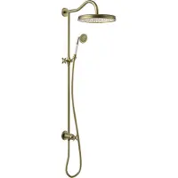 Tres Regendoucheset clasic opbouw incl. Handdouche verouderd messing mat