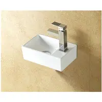 Sanilux Fontein New Wonder 30x18,5x9,5 cm met Afvoer en Kraan Keramiek Wit (Kraangat Rechts)