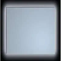Sanicare Spiegel q-mirrors 65x70 cm rechthoek met rondom led warm white, omlijsting aluminium incl. Ophangmateriaal zonder schakelaar