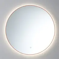 Sanilux Spiegel rond met led verlichting 3 kleuren instelbaar & dimbaar 100 cm met spiegelverwarming brons
