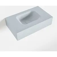 Mondiaz LEX Clay vrijhangende solid surface wastafel 50cm. Positie wasbak midden