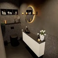 Mondiaz fowy toiletmeubel 120 cm kleur talc. Waskom positie links kleur urban | urban. Met 1 kraangat