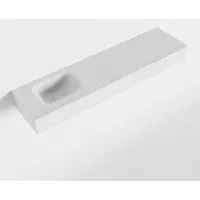 Mondiaz LEX Talc vrijhangende solid surface wastafel 120cm. Positie wasbak links