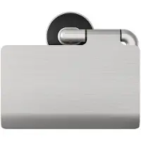 Tiger Toiletrolhouder Cooper - Rvs/zamak/abs - Met Klep - Rvs Geborsteld/zwart