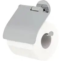Tiger Noon - Wc rolhouder met klep - Toiletrolhouder - Zonder boren - Boren of lijmen - Chroom