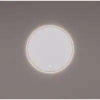 HiPP Spiegel design spv 13500 rond 80x80 cm met frame gunmetal pvd met verlichting incl. Spiegelverwarming