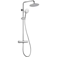 Boss & Wessing Regendoucheset bws met thermostaat hoofddouche 20 cm handdouche 2 standen chroom