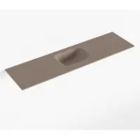 Mondiaz LEX Smoke solid surface inleg wastafel voor toiletmeubel 110cm. Positie wasbak midden