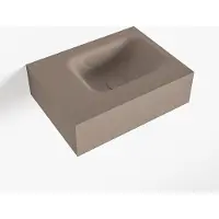 Mondiaz LEX Smoke vrijhangende solid surface wastafel 40cm. Positie wasbak rechts