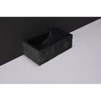 Forzalaqua Fontein venetia xs graniet gezoet gekapt zonder kraangat rechts 29x16x10 cm