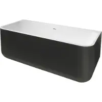 Xenz Guido half vrijstaand bad solid surface 160x70x65cm zwart/wit