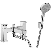 Hansgrohe Badrandmengkraan vernis shape 2-gats met stopkraan en vernis blend handdouche vario chroom
