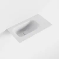 Mondiaz EDEN Talc solid surface inleg wastafel voor toiletmeubel 40cm. Positie wasbak links
