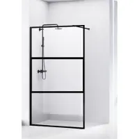 Van Rijn Douchewand ST04 Helder Glas 8 mm Aluminium Profiel Zwart 100x200 cm