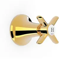 Tres Stopkraan clasic kruisgreep warm goud