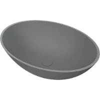 Boss & Wessing Waskom bws prince cast marble 49x34 cm ovaal mat grijs