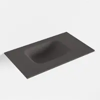 Mondiaz lex dark_grey solid surface inleg wastafel voor toiletmeubel 50 cm. Positie wasbak links