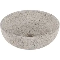 Differnz Terrazzo waskom - 40x40x15cm - rond - terrazzo - mat wit/zwart 38.010.55