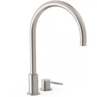 Tres Wastafelmengkraan study exclusive 37,3 cm 2-gats 1-hendel uitloop gebogen rond rvs