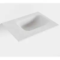 Mondiaz LEX Talc solid surface inleg wastafel voor toiletmeubel 40cm. Positie wasbak rechts