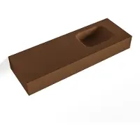 Mondiaz LEX Rust vrijhangende solid surface wastafel 90cm. Positie wasbak rechts