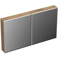 Forzalaqua Spiegelkast Uni 120x68.5x12.5 Cm 2 Deuren Tweezijdig Spiegel Eiken Oyster