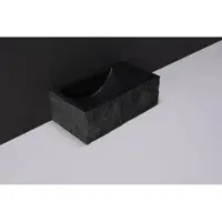 Forzalaqua Fontein venetia xs graniet gezoet gekapt met kraangat rechts 29x16x10 cm