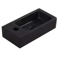 Wiesbaden Rhea S mini fontein links 36,5 x 18 x 9 cm keramiek mat zwart