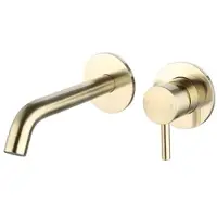 Sanilux Wastafelmengkraan Inbouw Rond Goud Geborsteld Messing