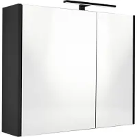 Best design Spiegelkast Happy Black Incl. LED verlichting 60x60 cm Mat Zwart