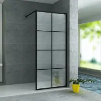 Boss & Wessing Douchewand BWS Black Nuance 120x200 cm Veiligheidsglas 8 mm Mat Zwart Raster