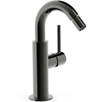 Tres Bidetmengkraan study exclusive hendel uitloop gebogen 16,5 cm rond metallic zwart