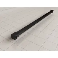 Wiesbaden Slim set stabilisatiestangen 120 cm voor vrijstaande inloopdouches mat zwart