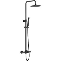 Boss & Wessing Opbouw regendouche set bws lusso thermostatisch hoofddouche 30 cm rond mat zwart