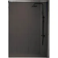 Novellini Inloopdouche Kuadra met Grijs Rookglas 120x200 cm Mat Zwart Profiel