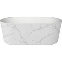 Best design Vrijstaand ligbad bianco marble 179x85x60 cm mat marmerlook wit incl. Waste