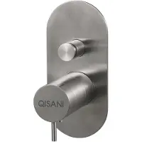Qisani Inbouwkraan flow thermostatisch 2-weg ovaal geborsteld rvs