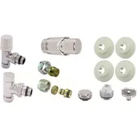 Boss & Wessing Bws luxe thermostatische radiator aansluitset haaks voor zijaansluiting chroom