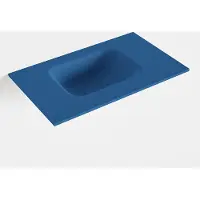 Mondiaz lex jeans solid surface inleg wastafel voor toiletmeubel 50 cm. Positie wasbak links