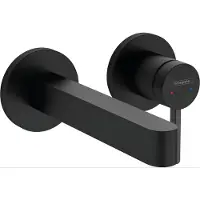 Hansgrohe Finoris - Inbouw Wastafelmengkraan - Ééngreeps bediening - Met afvoerplug - 168mm - Mat Zwart