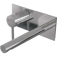 Brauer Chrome Edition inbouw wastafelmengkraan met rechte uitloop en afdekplaat model A2 chroom