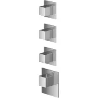 Hotbath Mate MHQ3 Afdekset High Flow Thermostaat Met 3 Stopkranen Chroom - Kranen, Douchekranen, Inbouw Douchekranen - 8719638615518 - Kranen, Douchekranen, Inbouw douchekranen