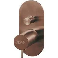 Qisani Inbouwkraan flow thermostatisch 2-weg ovaal geborsteld copper
